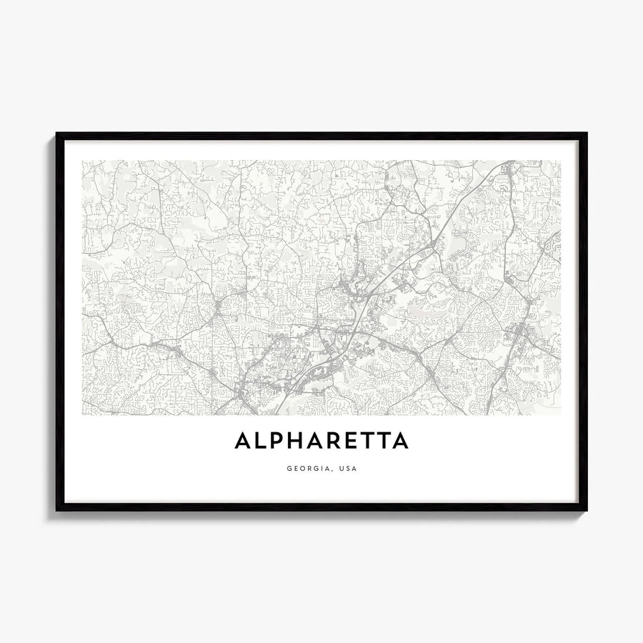 Alpharetta Map Poster, framed poster mockup