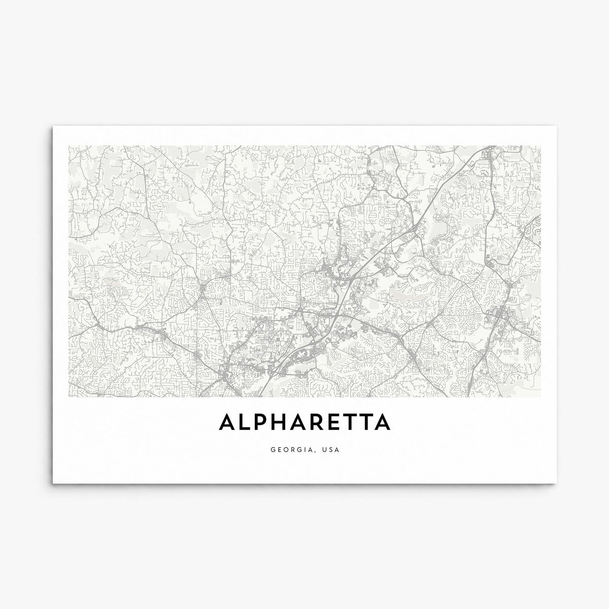 Alpharetta Map Poster, print only (unframed)
