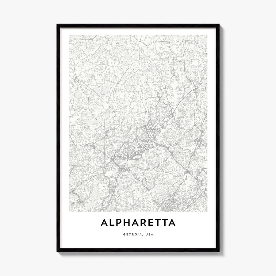 Alpharetta Map Poster, framed poster mockup