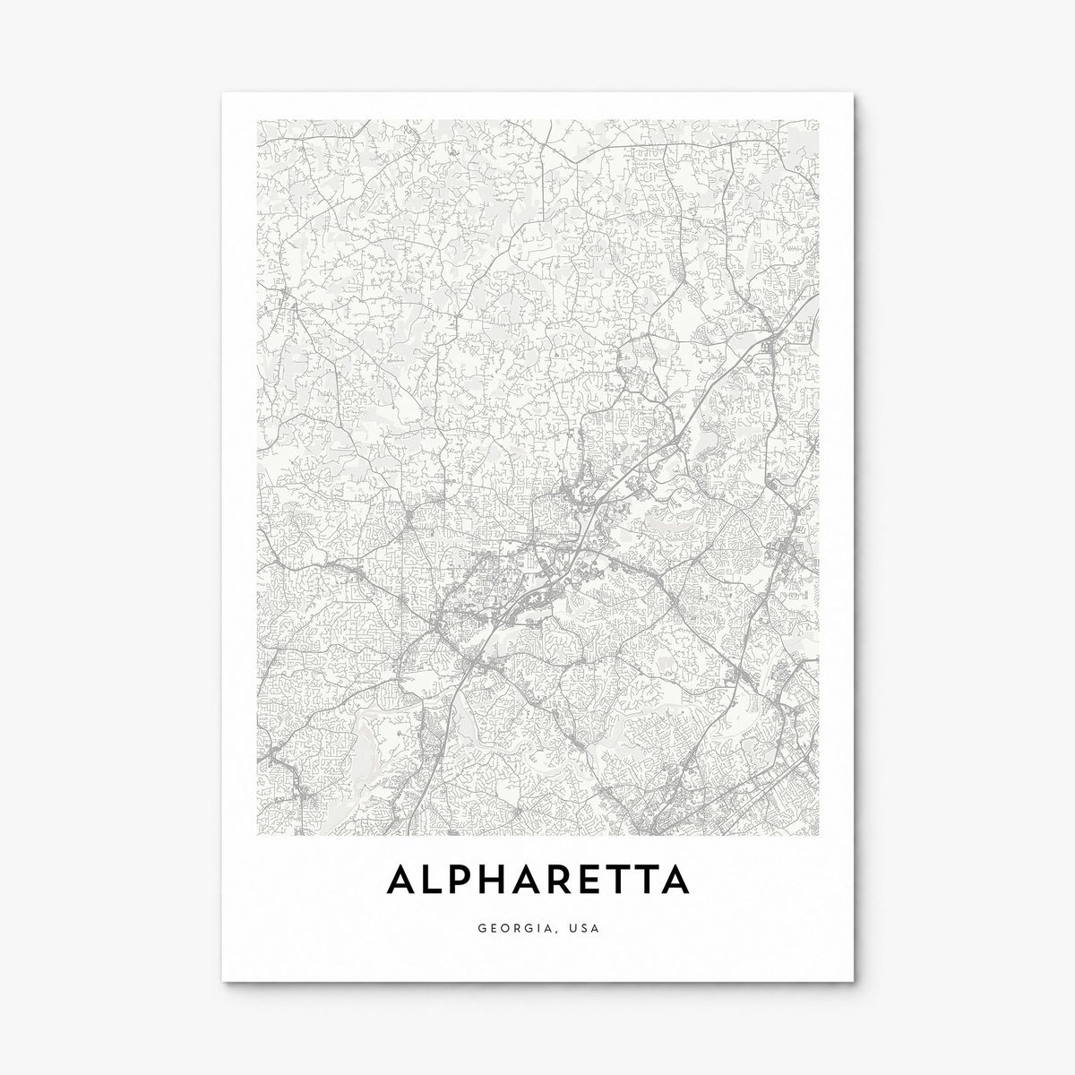 Alpharetta Map Poster, print only (unframed)