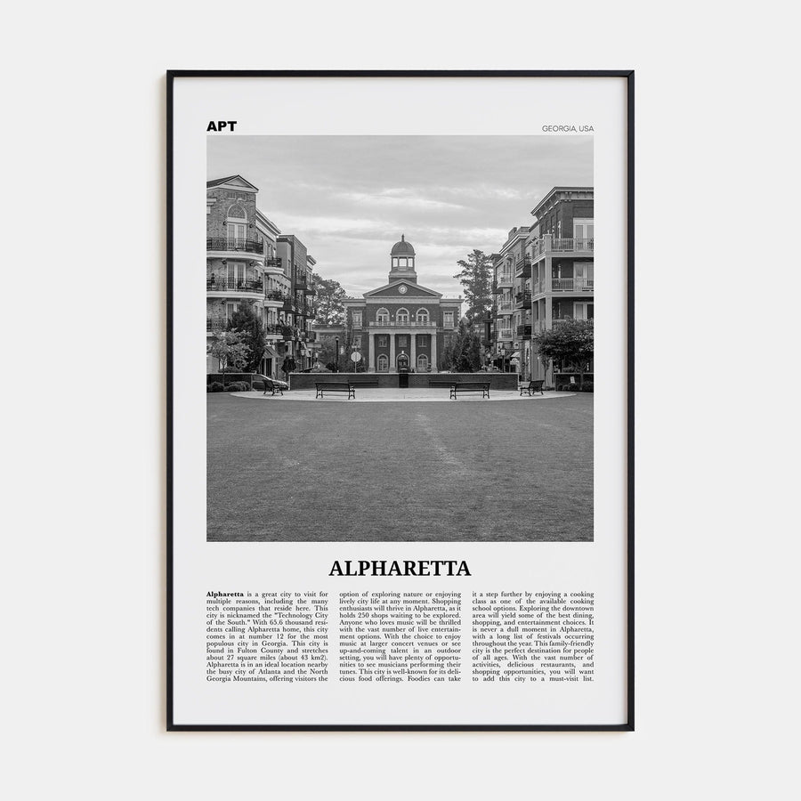 Alpharetta Poster None / 8x12 in Nbourhood Travel B&W Poster