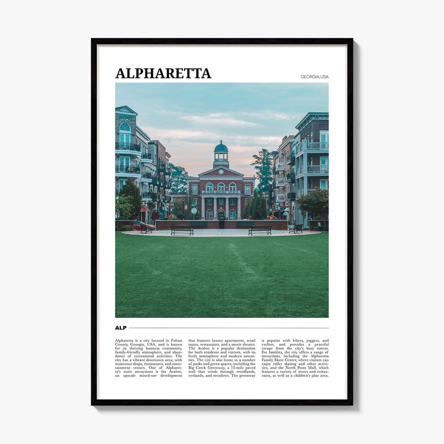Alpharetta Travel Poster, framed poster mockup