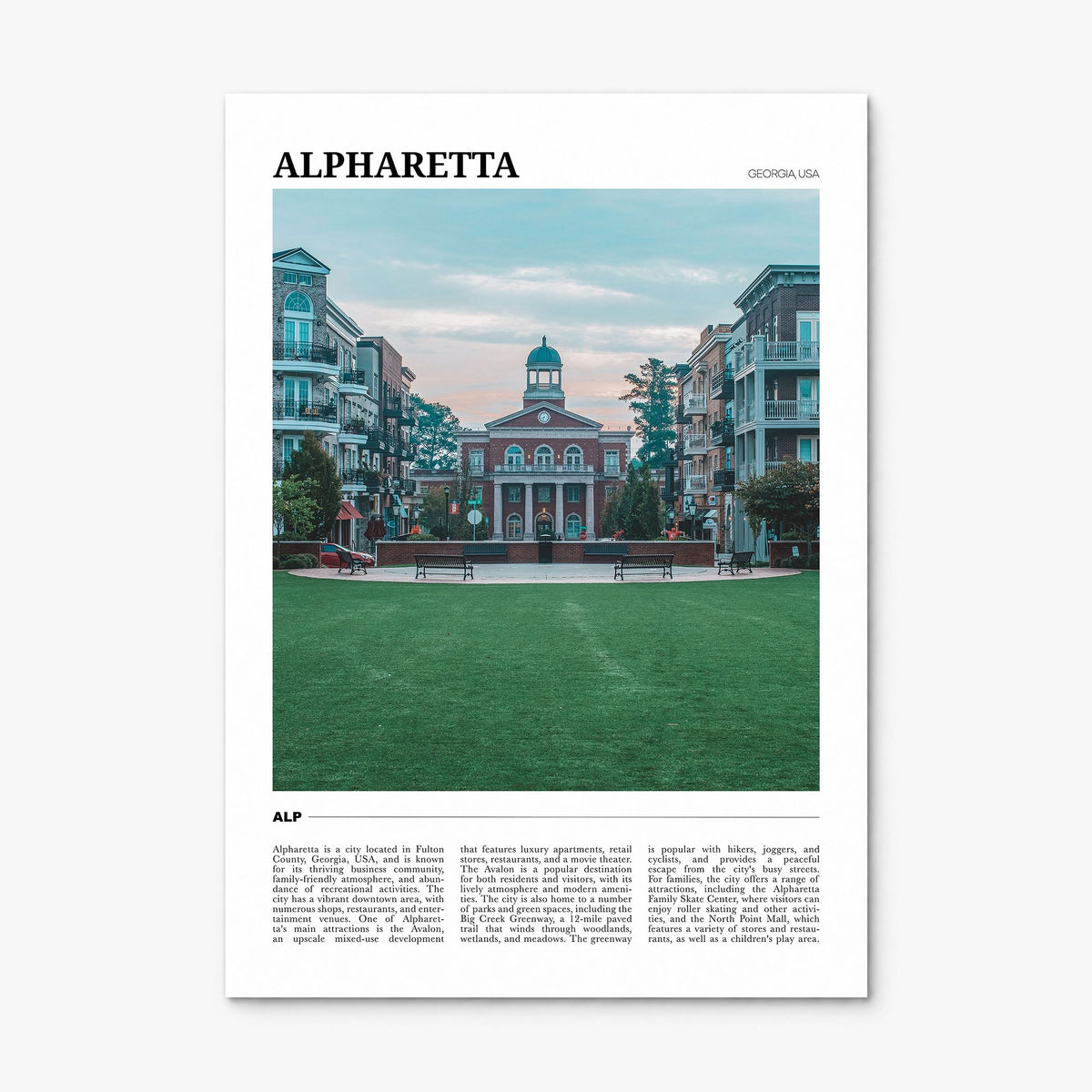 Alpharetta Travel Poster, print only (unframed)
