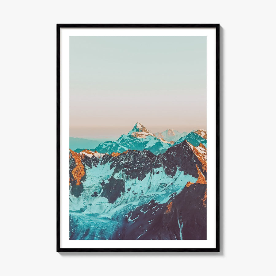 Alpine Landscape Photo Poster, framed poster mockup, white border