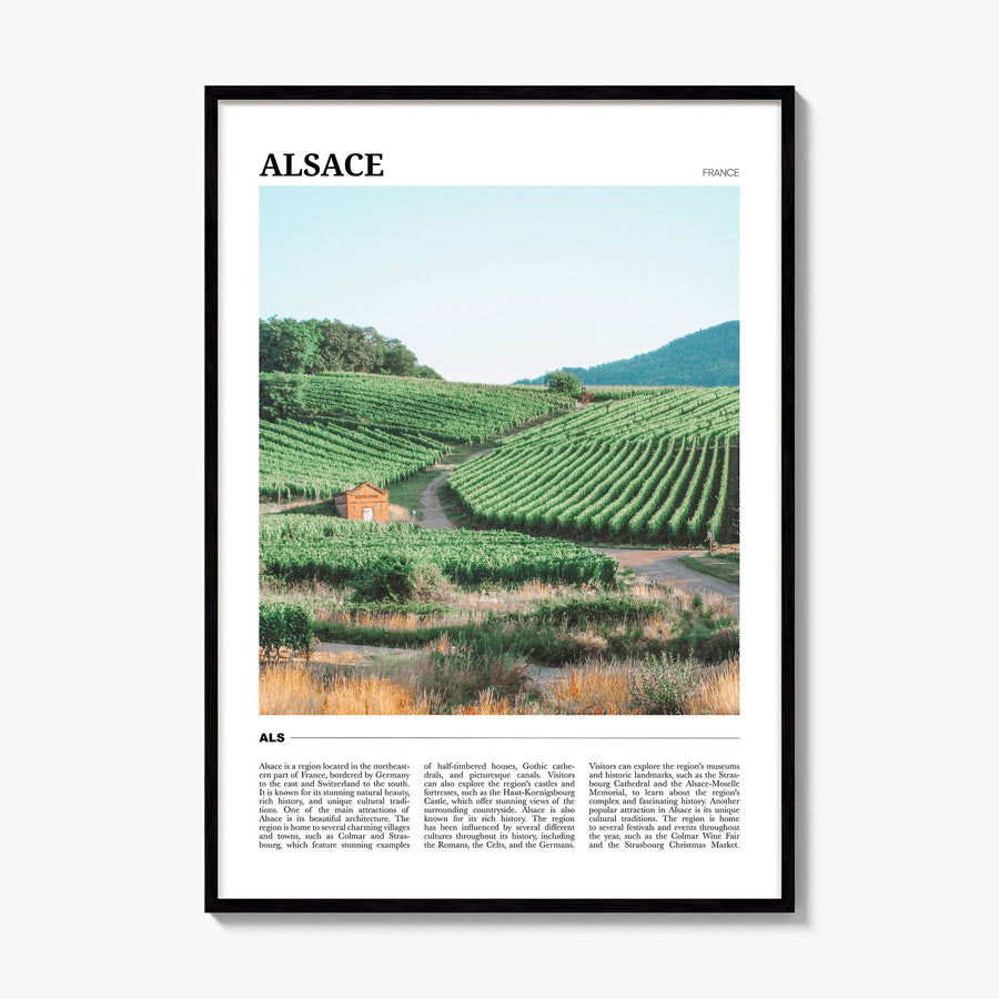 Alsace Travel Poster, framed poster mockup