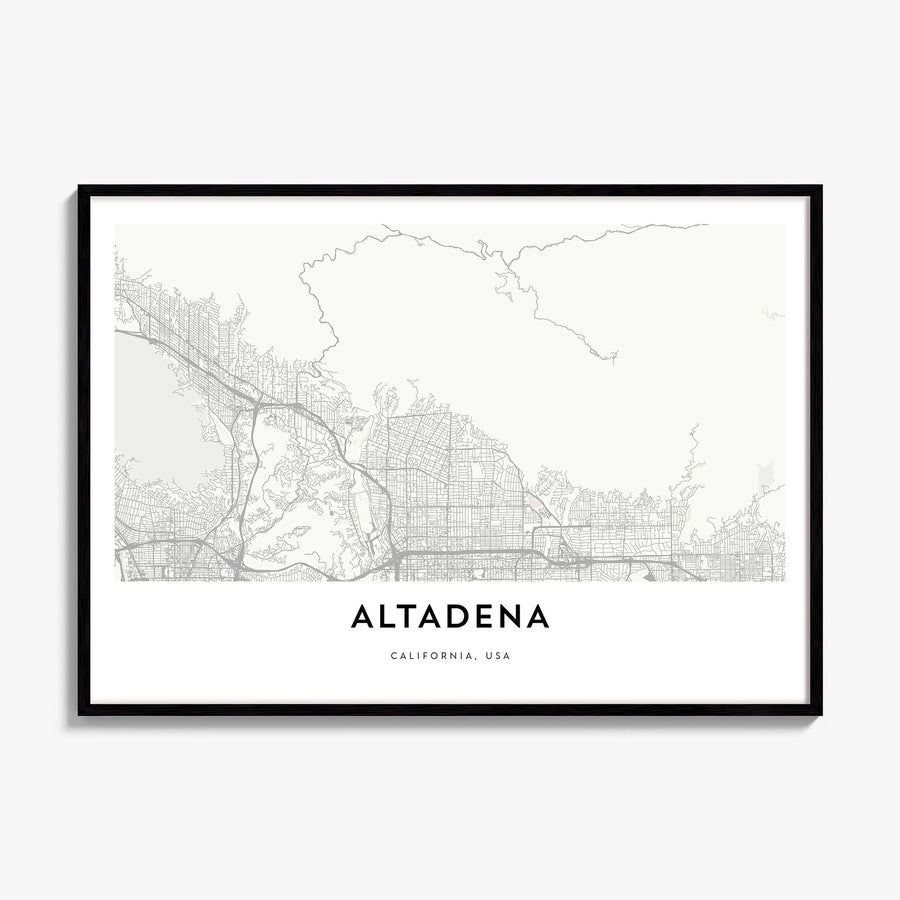 Altadena Map Poster, framed poster mockup