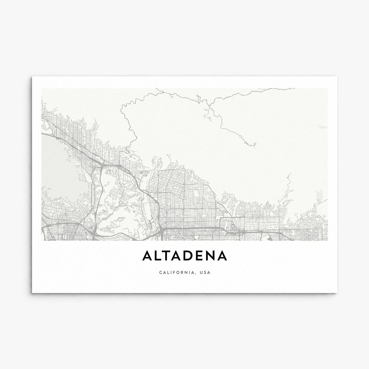 Altadena Map Poster, print only (unframed)