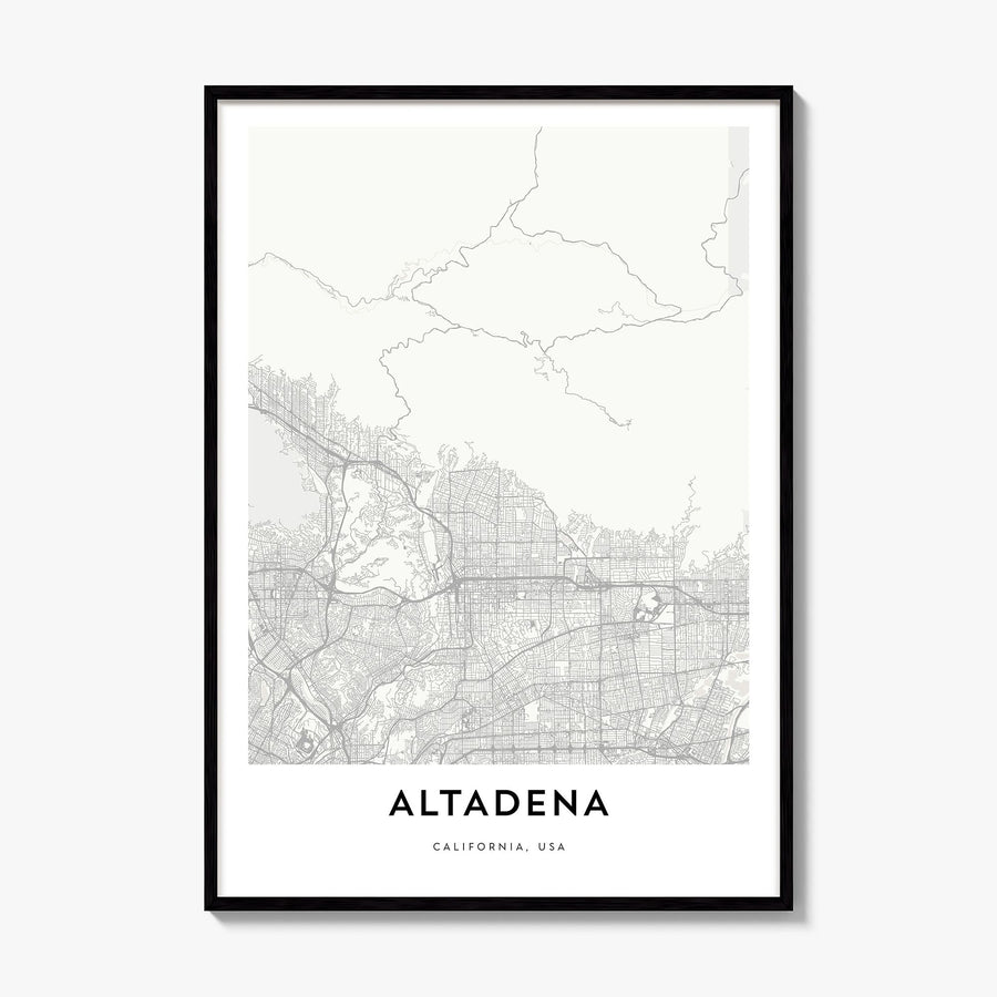 Altadena Map Poster, framed poster mockup