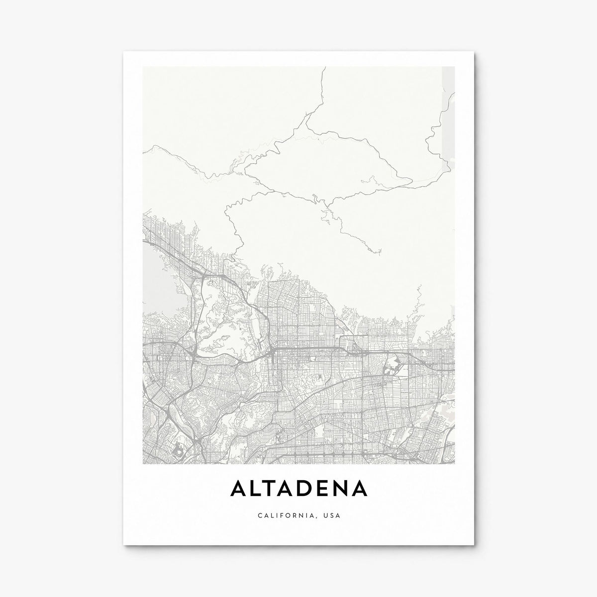 Altadena Map Poster, print only (unframed)