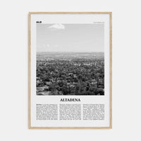 Altadena Poster Natural Wood / 8x12 in Nbourhood Travel B&W Poster