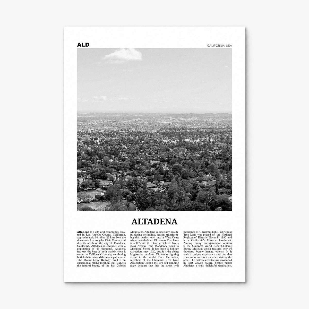 Altadena Newspaper Poster, print only (unframed)