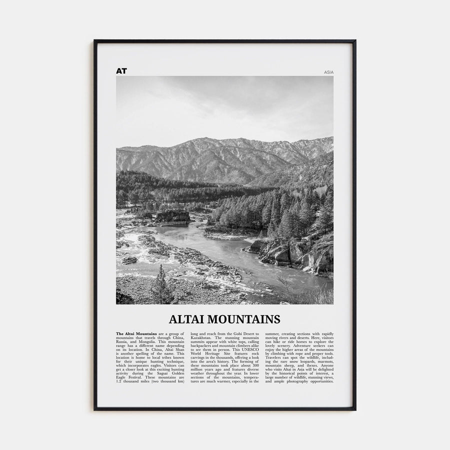 Altai Mountains Poster None / 8x12 in Nbourhood Travel B&W Poster