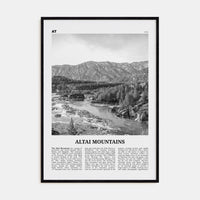 Altai Mountains Poster Black Wood / 8x12 in Nbourhood Travel B&W Poster