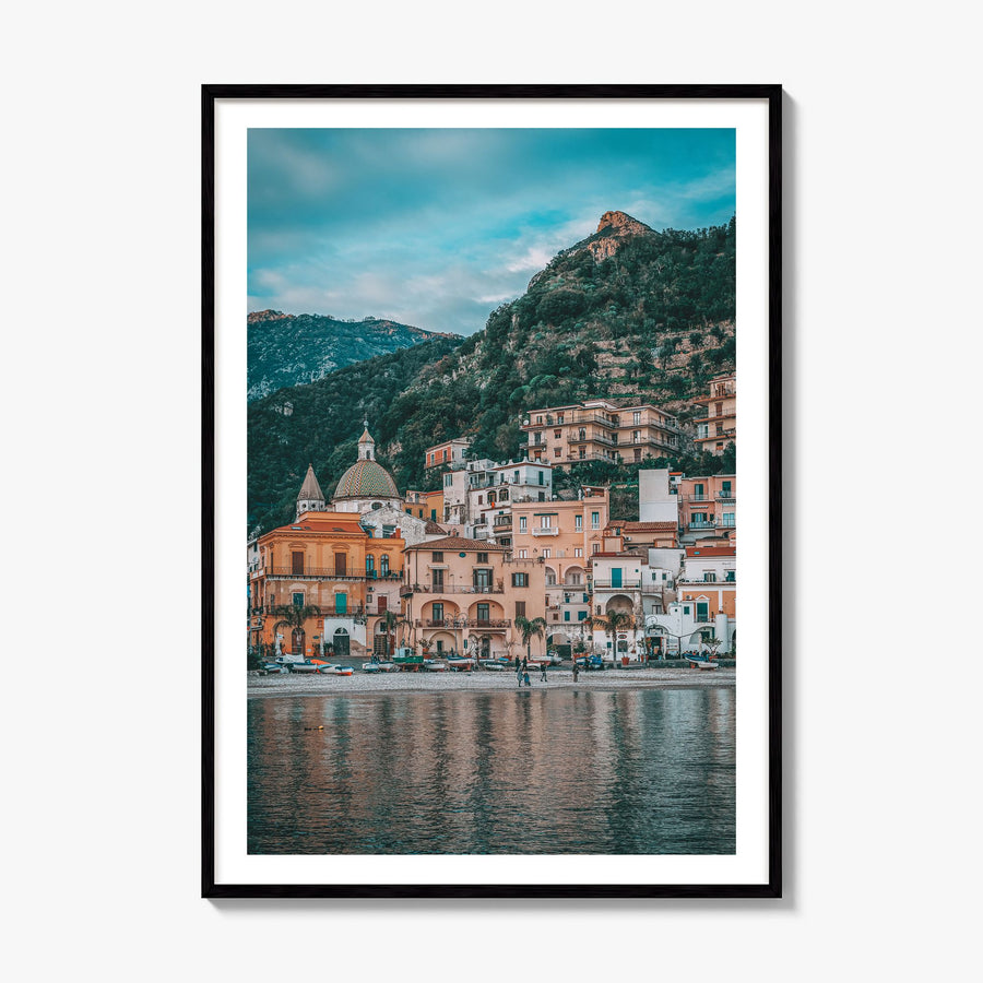 Amalfi Coast Photo No 2 Poster, framed poster mockup, white border
