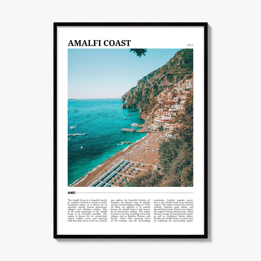 Amalfi Coast Travel Poster, framed poster mockup