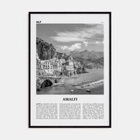 Amalfi No 1 Poster Black Wood / 8x12 in Nbourhood Travel B&W Poster