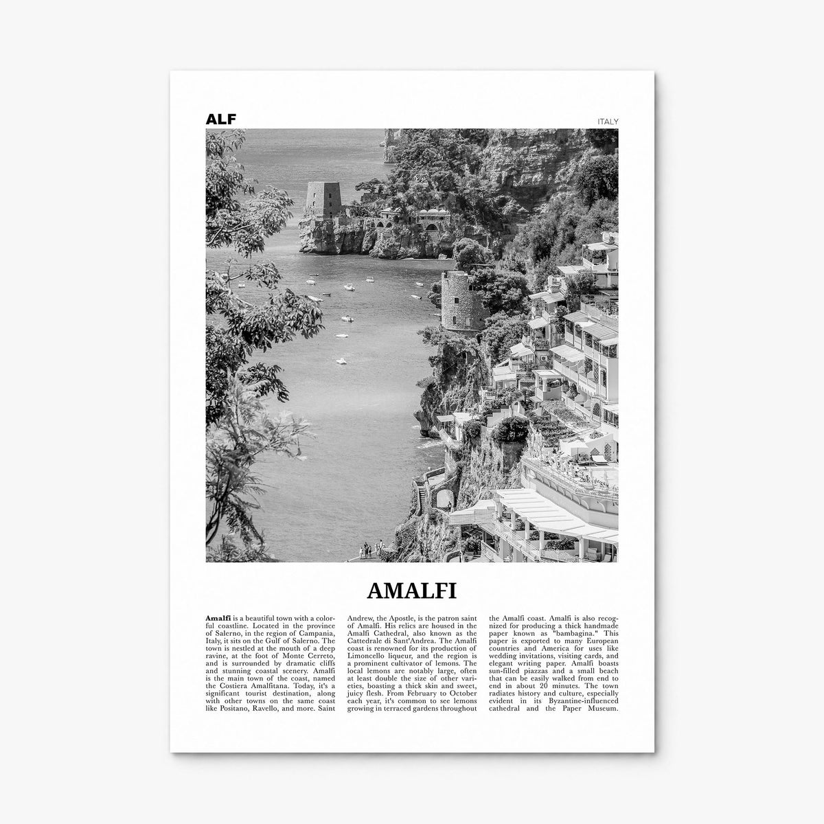 Amalfi Newspaper No 2 Poster, print only (unframed)