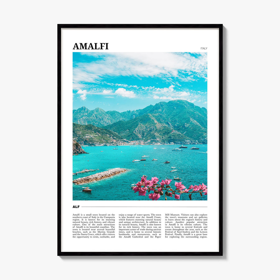 Amalfi Travel Poster, framed poster mockup