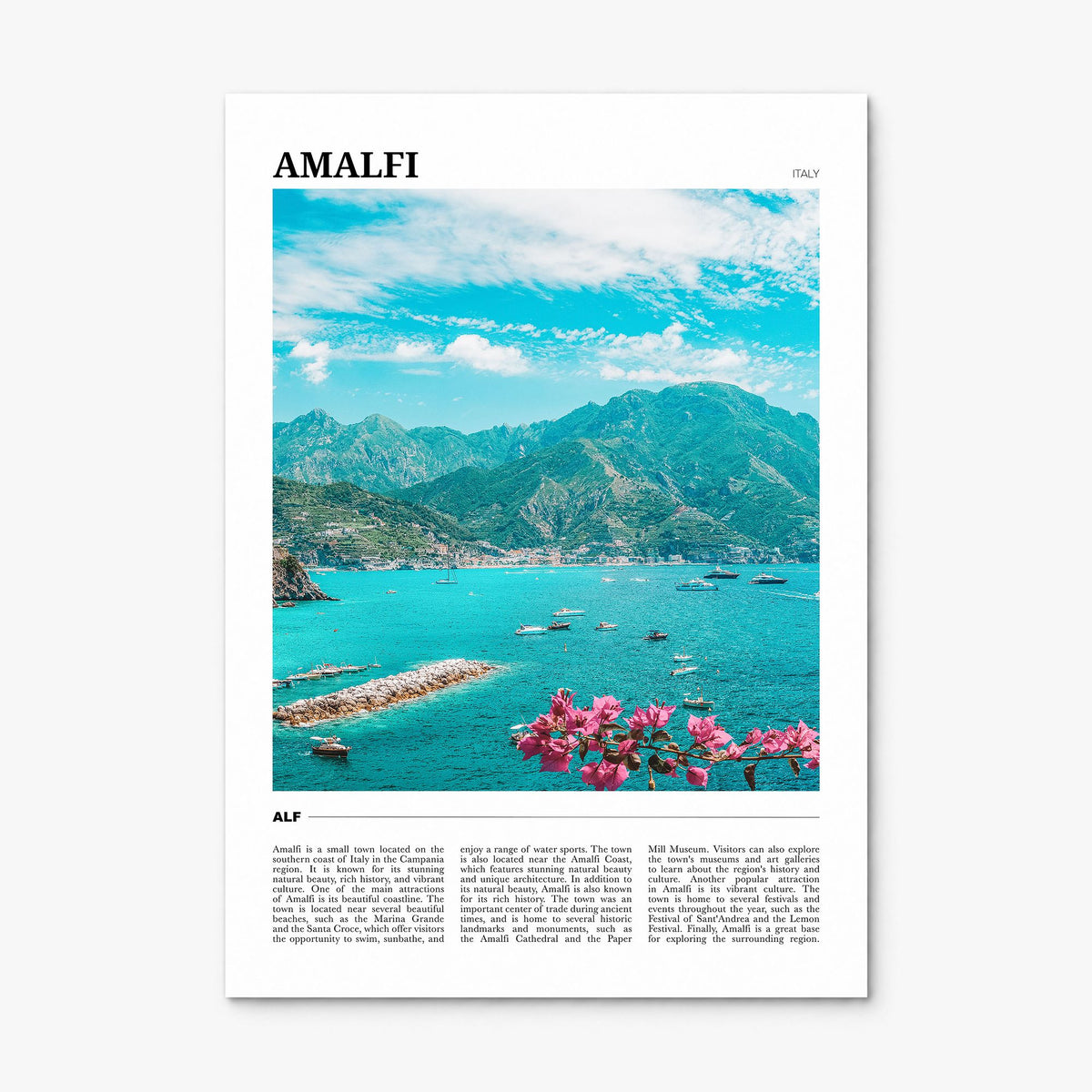 Amalfi Travel Poster, print only (unframed)