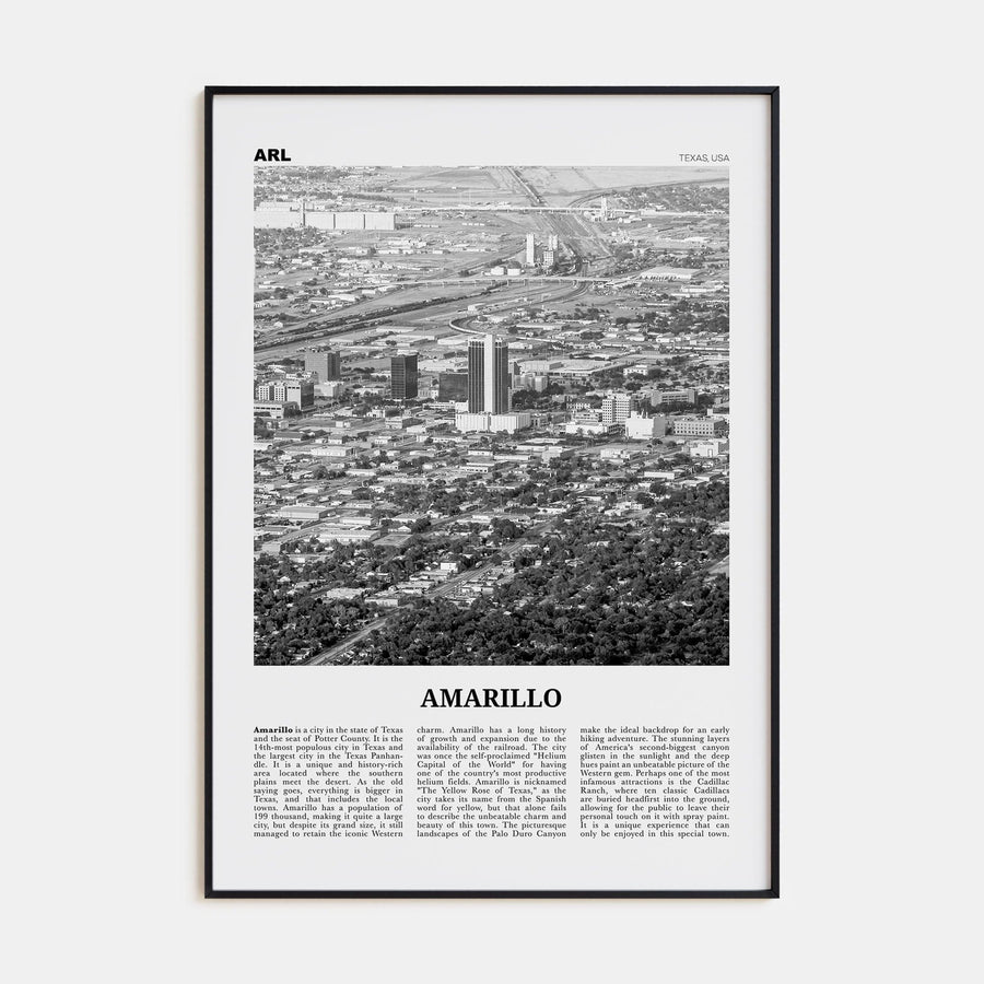 Amarillo Poster None / 8x12 in Nbourhood Travel B&W Poster