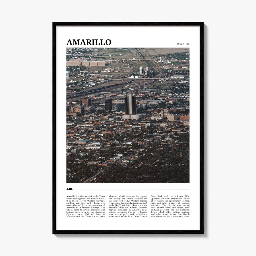 Amarillo Travel Poster, framed poster mockup