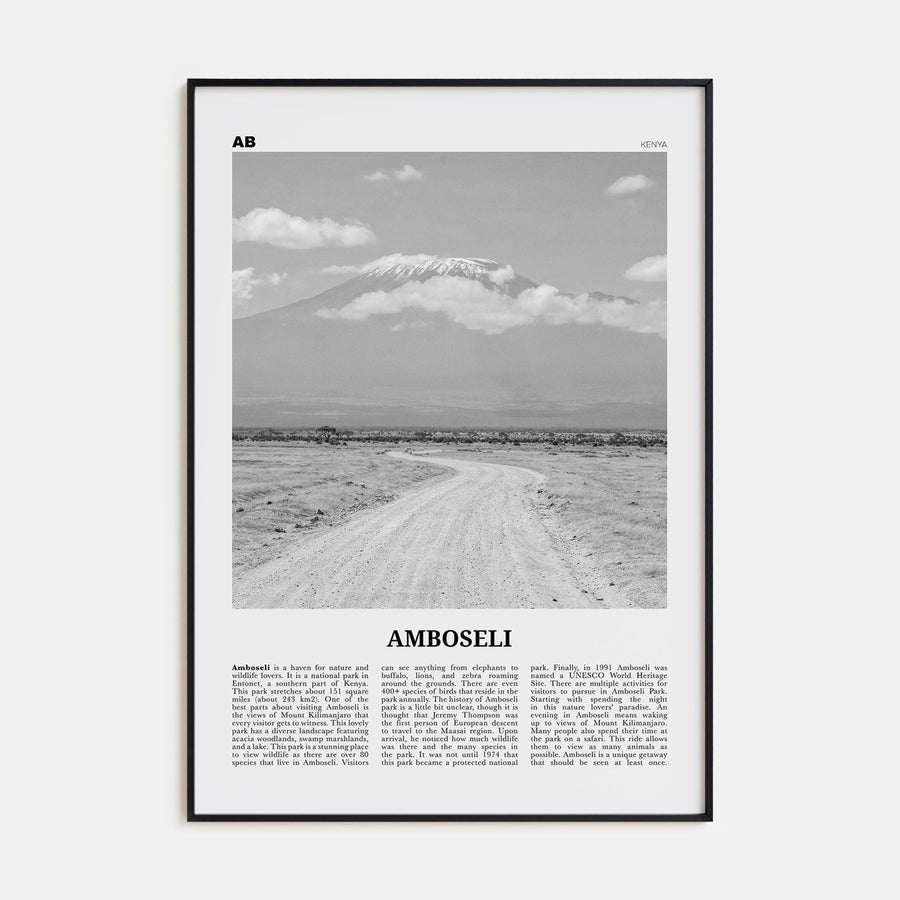 Amboseli Poster None / 8x12 in Nbourhood Travel B&W Poster