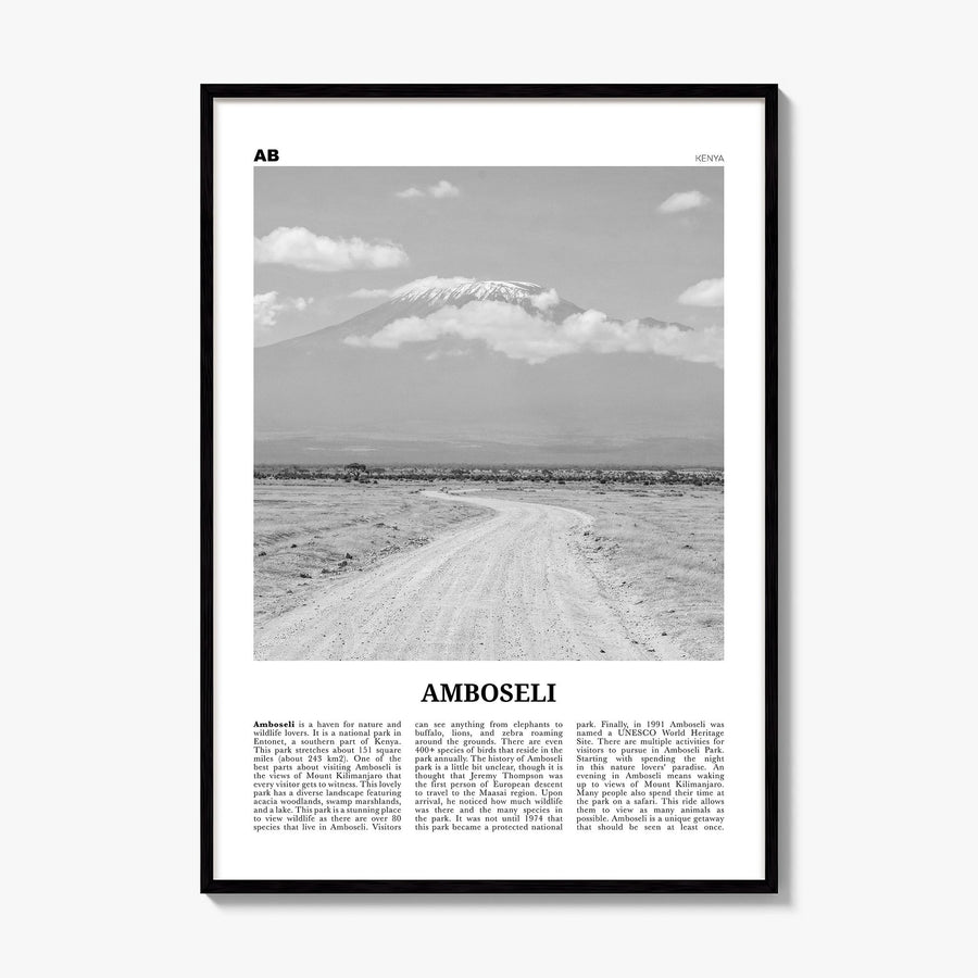 Amboseli Newspaper Poster, framed poster mockup