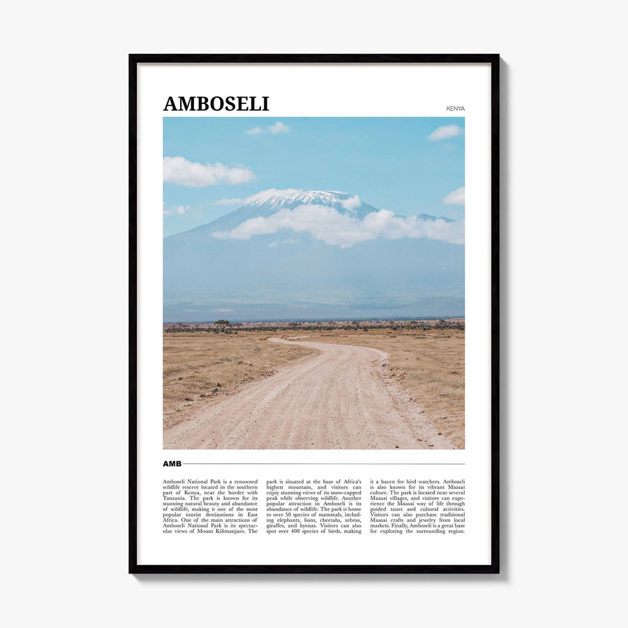 Amboseli Travel Poster, framed poster mockup