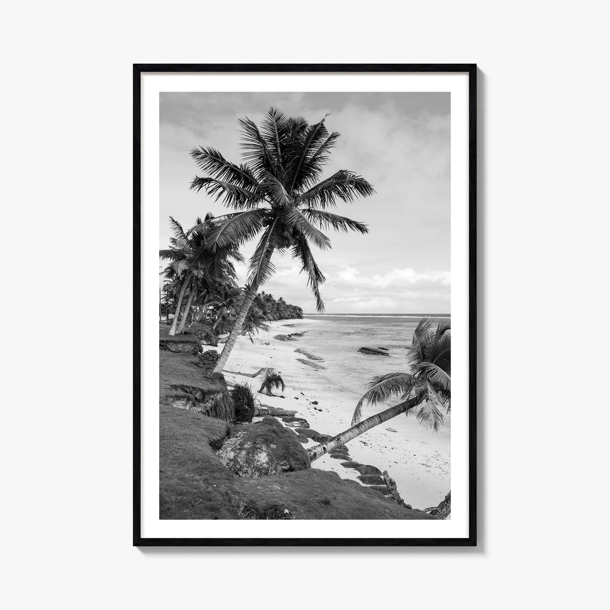 American Samoa black & white photo poster of Oceania – vertical wall art, unframed print shown in interior mockup