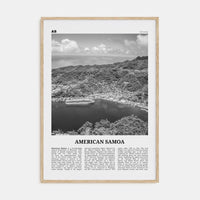 American Samoa Poster Natural Wood / 8x12 in Nbourhood Travel B&W Poster