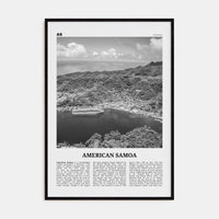 American Samoa Poster Black Wood / 8x12 in Nbourhood Travel B&W Poster