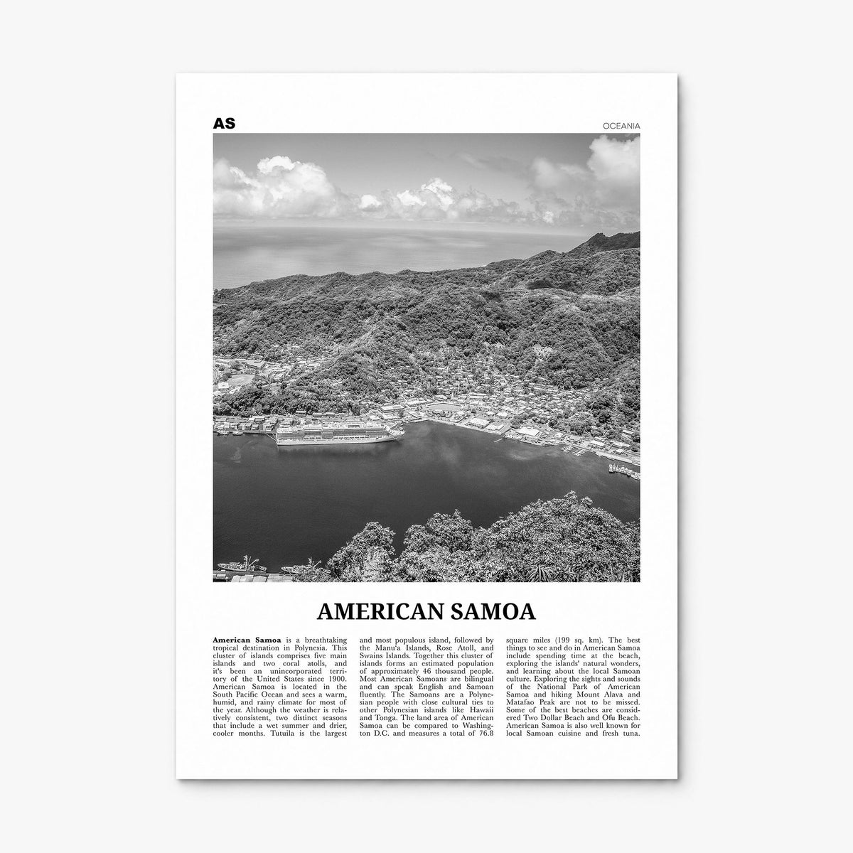 American Samoa Newspaper Poster, print only (unframed)