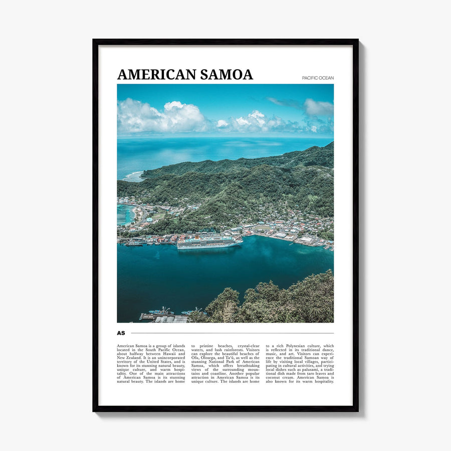 American Samoa Travel Poster, framed poster mockup