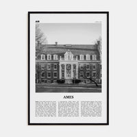 Ames Poster Black Wood / 8x12 in Nbourhood Travel B&W Poster