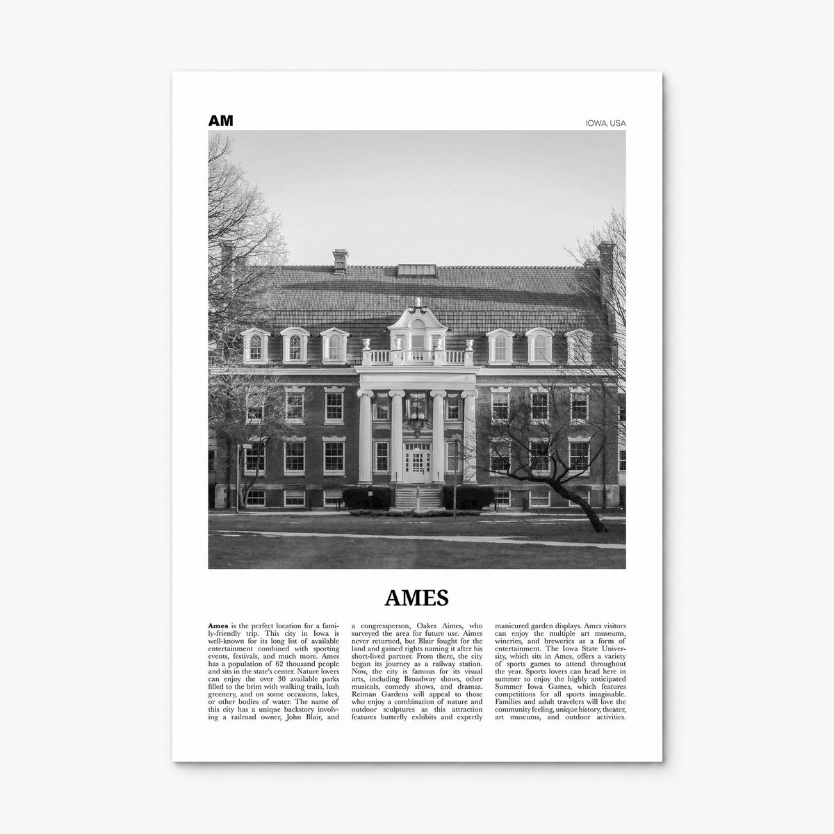 Ames Newspaper Poster, print only (unframed)