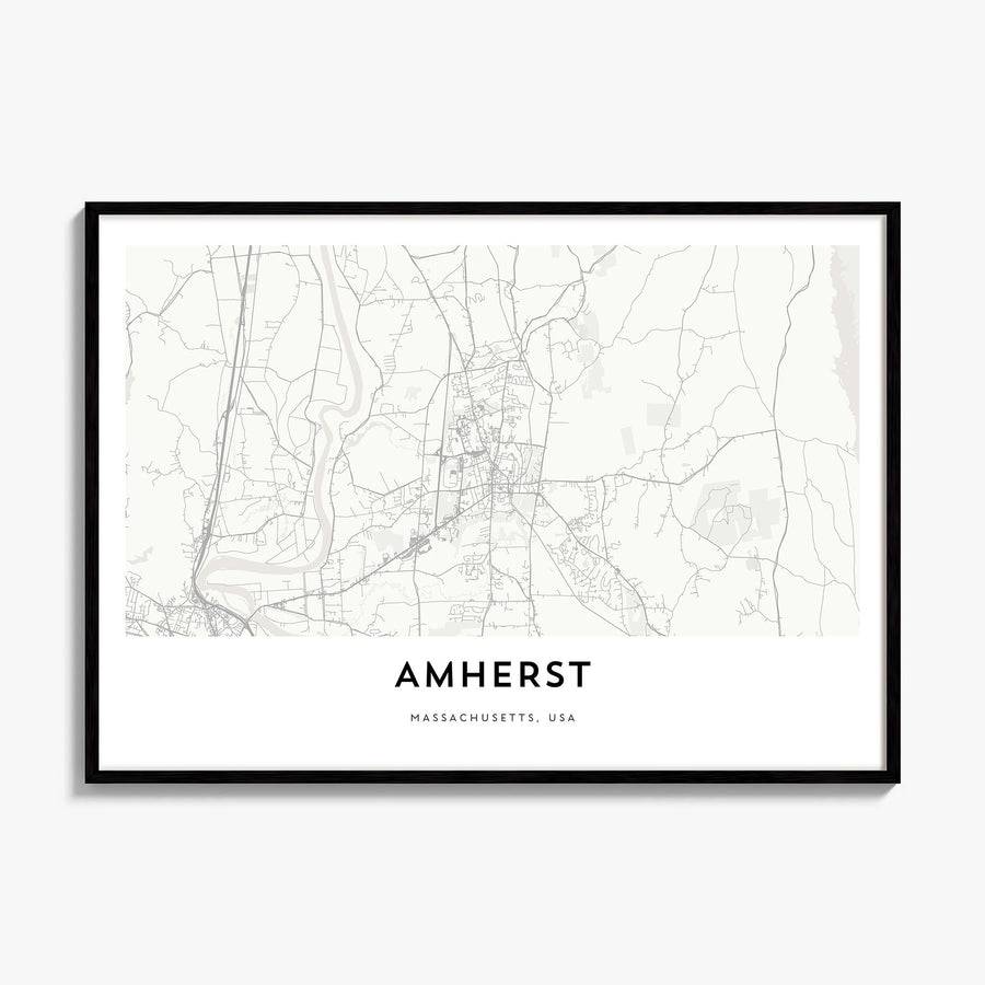 Amherst Map Poster, framed poster mockup