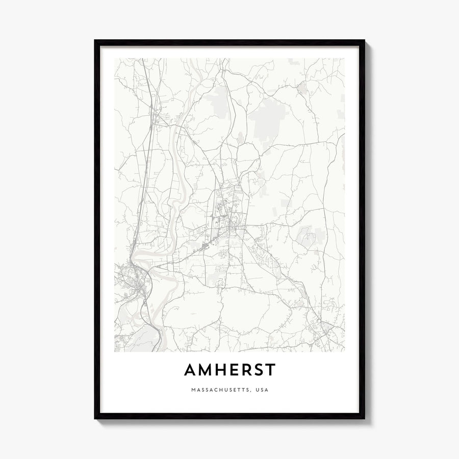 Amherst Map Poster, framed poster mockup