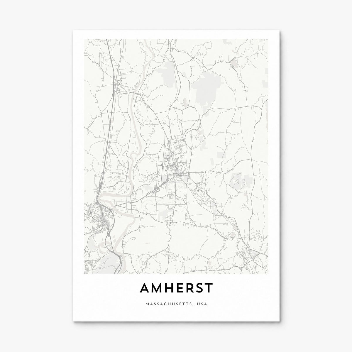 Amherst Map Poster, print only (unframed)