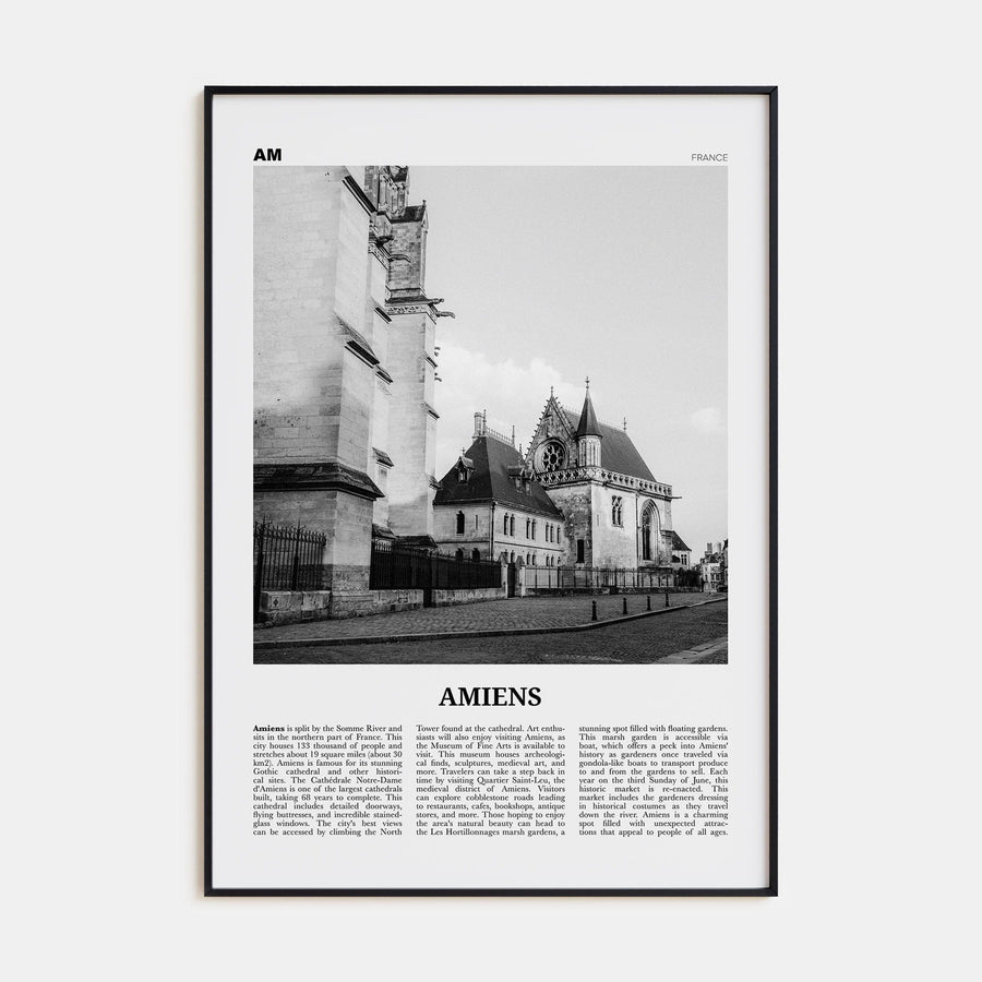 Amiens Poster None / 8x12 in Nbourhood Travel B&W Poster