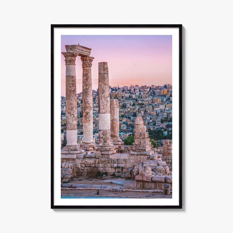 Amman colorful photo poster of Jordan – vertical wall art, unframed print shown in interior mockup