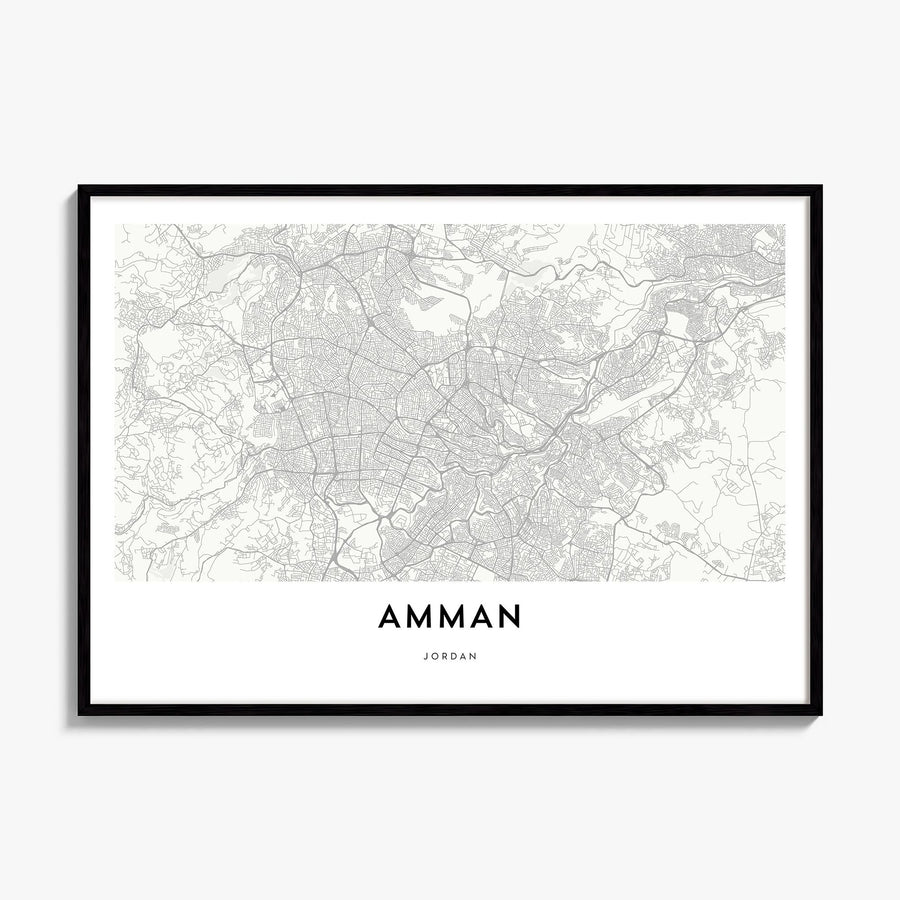 Amman Map Poster, framed poster mockup