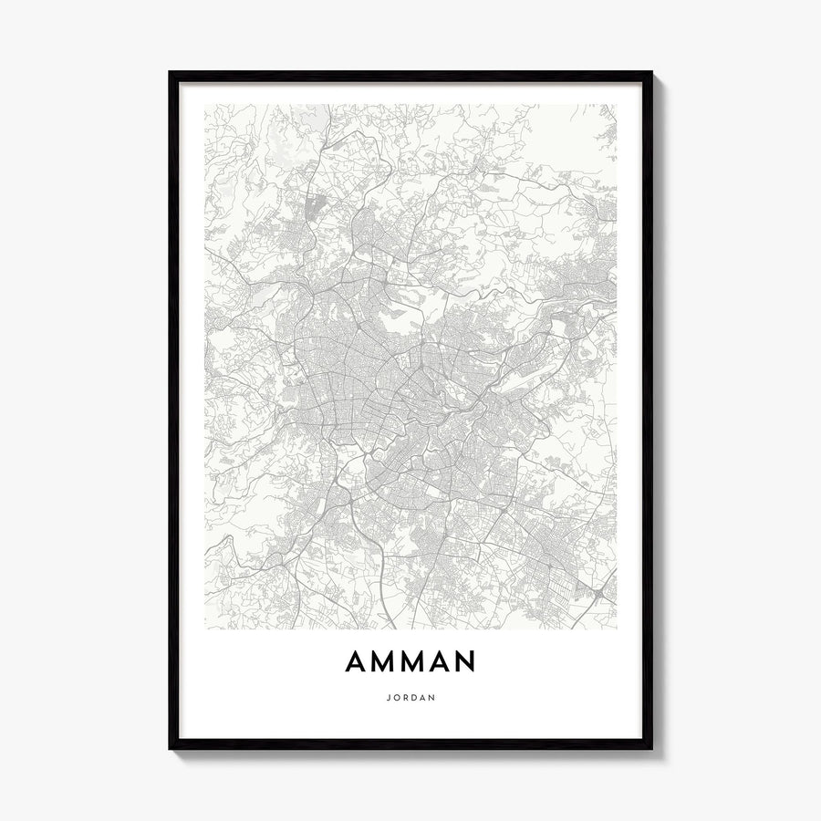 Amman Map Poster, framed poster mockup