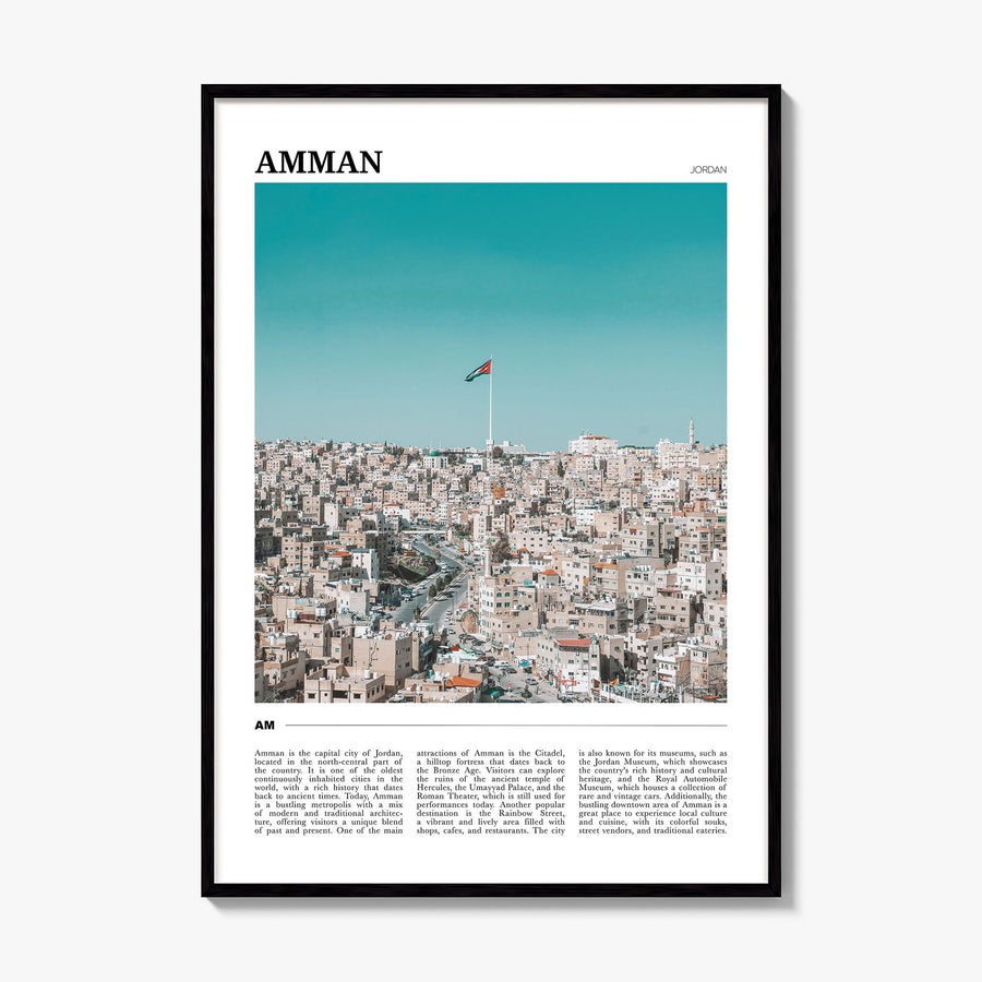 Amman Travel Poster, framed poster mockup