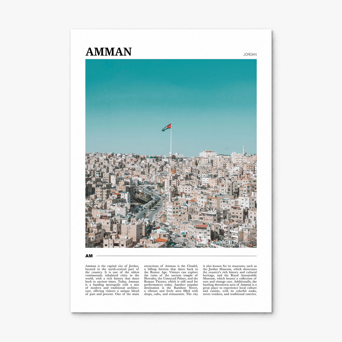 Amman Travel Poster, print only (unframed)