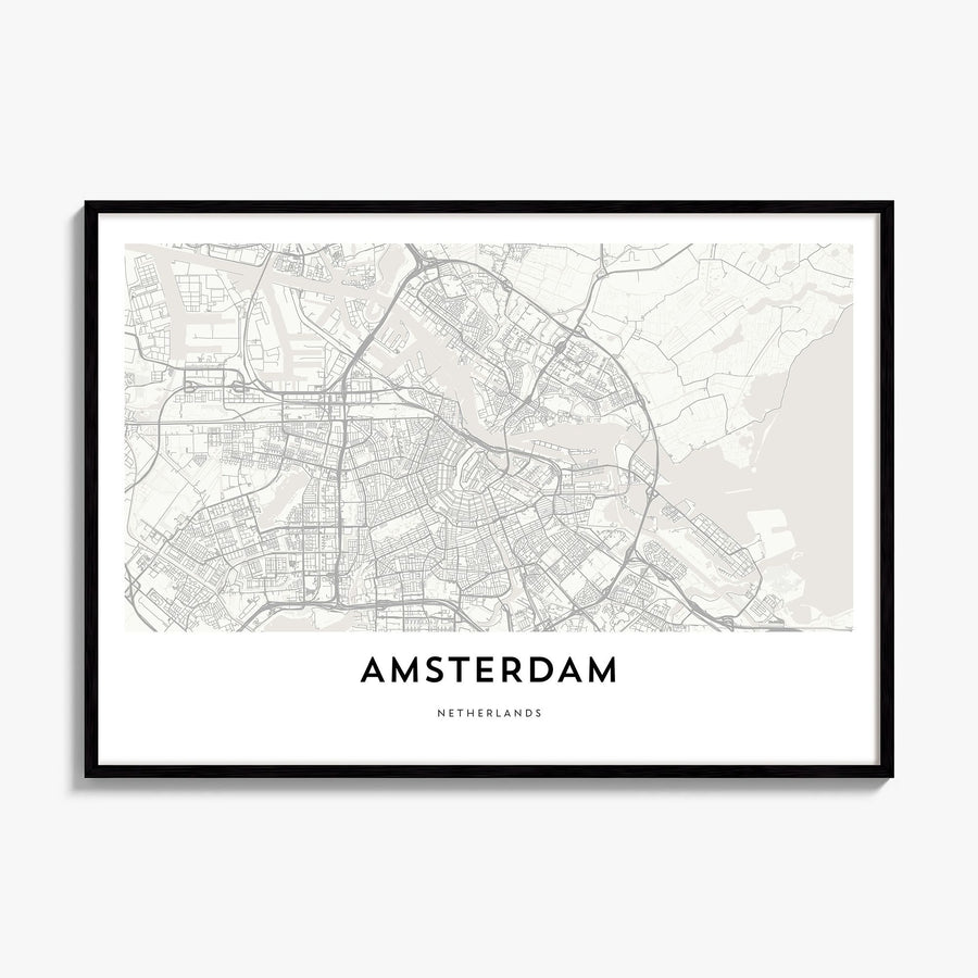 Amsterdam Map Poster, framed poster mockup