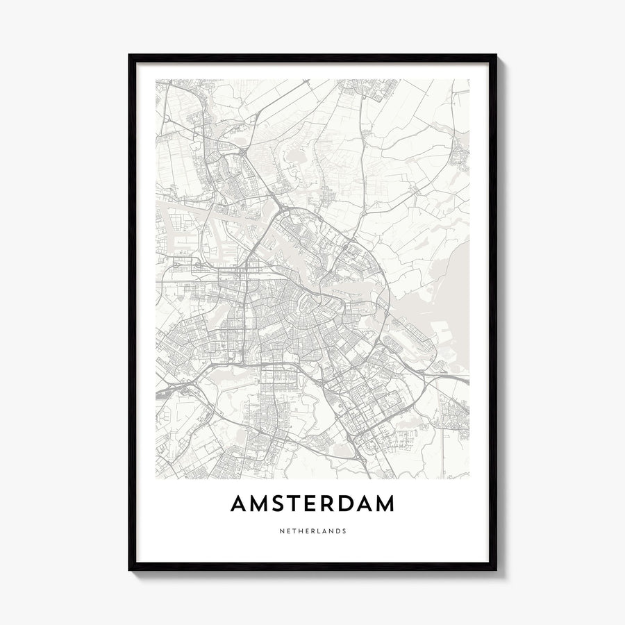 Amsterdam Map Poster, framed poster mockup