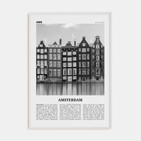 Amsterdam No 1 Poster White Wood / 8x12 in Nbourhood Travel B&W Poster