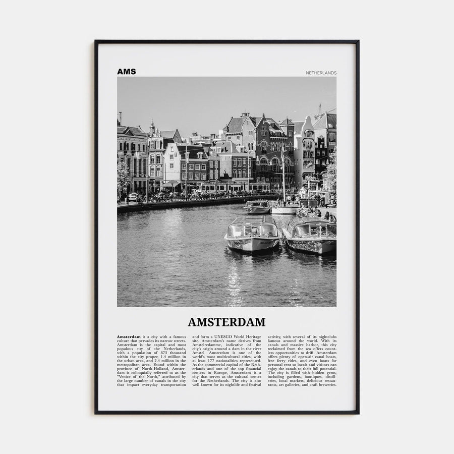 Amsterdam No 2 Poster None / 8x12 in Nbourhood Travel B&W Poster