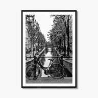 Amsterdam no. 3 black & white photo poster of Netherlands – vertical wall art, unframed print shown in interior mockup