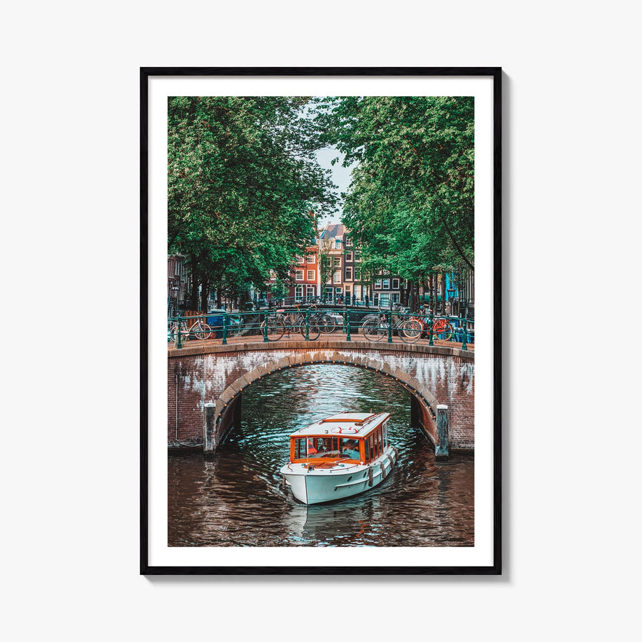Amsterdam no. 3 colorful photo poster of Netherlands – vertical wall art, unframed print shown in interior mockup